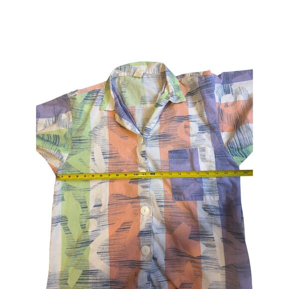 Vintage Retro Jantzen 1970s/80s Abstract Print Collared Button Down - Size L - Picture 5 of 8